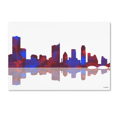Trademark Fine Art Marlene Watson 'Austin Texas Skyline II' Canvas Art, 30x47 MW0072-C3047GG